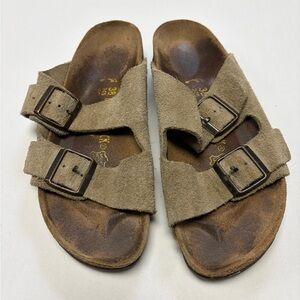 Birkenstock Taupe Suede Sandals